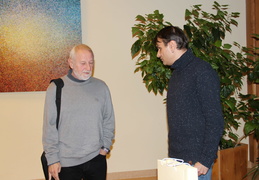Į susitikimą su R. Stankevičiumi atėjo ir rašytojas Donaldas Kajokas
