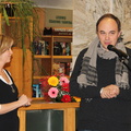 YAMAHA muzikos mokyklos mokytoja Rita ir parodos autorius Gintaras Česonis