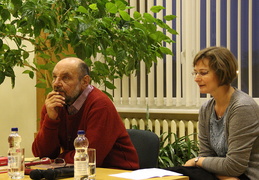 Rašytojas Liudvikas Jakimavičius ir žurnalistė Audronė Meškauskaitė.