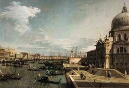 Canaletto. Didysis kanalas ir Švč. Marijos Sveikatos bazilika. Apie 1730 m.