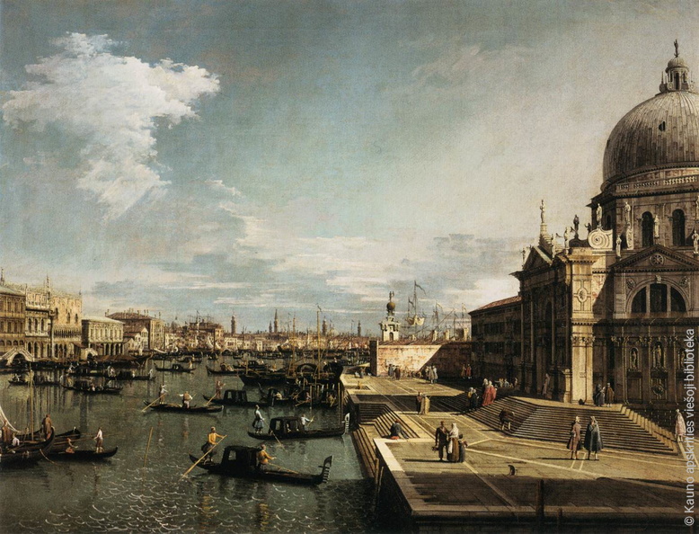 Canaletto. Didysis kanalas ir Švč. Marijos Sveikatos bazilika. Apie 1730 m..jpg