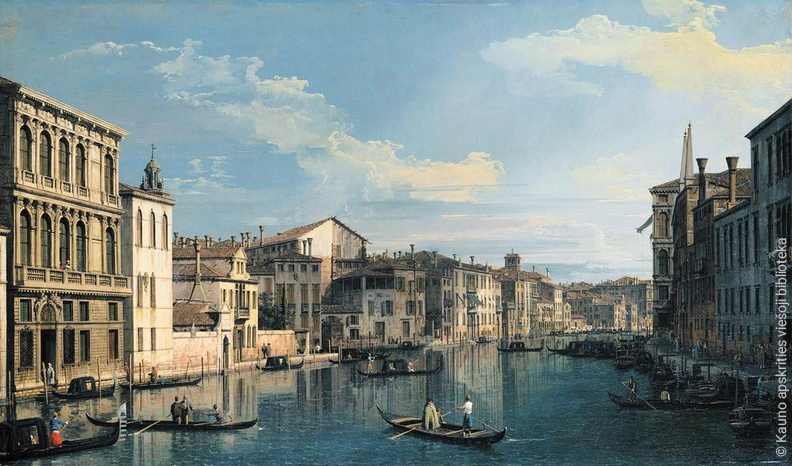 Canaletto. Didysis kanalas nuo Palazzo Flangini link San Marcuola bažnyčios. Apie 1738 m..jpg
