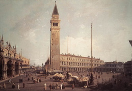 Canaletto. Šv. Morkaus aikštė, žiūrint iš pietvakarių pusės. 1755-59 m.