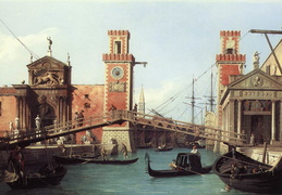 Canaletto. Vaizdas į Venecijos Arsenalą. Apie 1732 m.