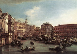 Francesco Guardi. Rialto tiltas ir Palazzo dei Camerlenghi. Apie 1763 m.