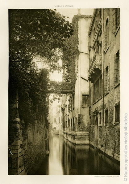 Ferdinand Ongania. Albrizzi rūmai ir kanalas. Fotograviūra. 1891 m..jpg