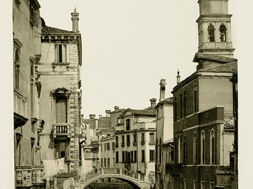 Ferdinand Ongania. Antonino kanalas, Pietos tiltas. Fotograviūra. 1891 m.