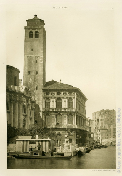 Ferdinand Ongania. Šv. Jeremijo bažnyčia ir Palazzo Labia, Didysis kanalas. Fotograviūra. 1891 m..jpg