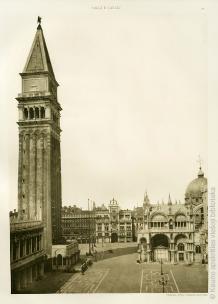Ferdinand Ongania. Šv. Morkaus aikštė, žvelgiant nuo Liūto kolonos. Fotograviūra. 1891 m..jpg