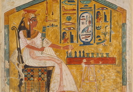 Karalienė Nefertari žaidžia senetą. Egiptas. Apie 1279–1213 m. pr. Kr.
