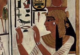 Karalienė Nefertari. Sienų tapyba. Egiptas. XIII a. pr. Kr.
