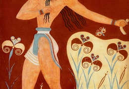 Knoso rūmų freska „Lelijų princas“. 1550 m. pr. Kr.