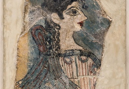 La Parisienne arba Minojiečių dama. Freskos fragmentas. Knoso rūmai. Kreta. 1450-1300 m. pr. Kr.