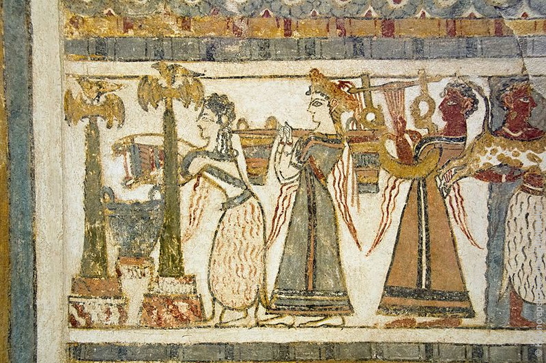 Minojiečių moterų procesija, freska, 1370-1320 m. pr. Kr..jpg