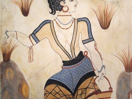 Šafrano rinkėja. Sienų tapyba. Santorini, Graikija. Apie 1650 m. pr. Kr. 