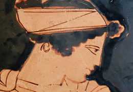 Elenos galva. Fragmentas iš - Menelajas susitinka su Elena. Keramika. Apie 450-440 m. pr. Kr.
