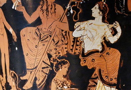 Dionisas ir Ariadnė. Keramika. Tėbai. Apie 400-375 m. pr. Kr.