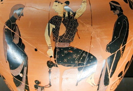 Amfora. Moteris ant sūpynių. Apie 525 m. pr. Kr.