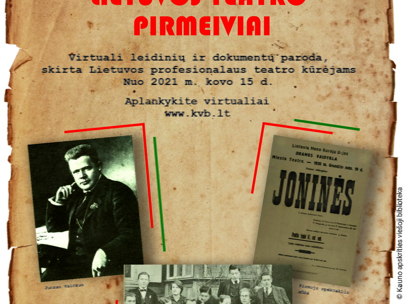 Parodos „Lietuvos teatro pirmeiviai“ plakatas