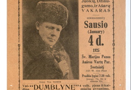 Juozo Vaičkaus „Dramos teatro“ afiša. JAV. 1925 m.