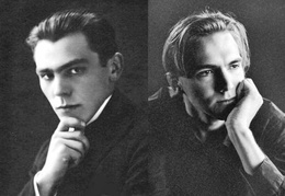 Petro Kubertavičiaus ir aktoriaus Motiejaus Ivanausko nuotraukų koliažas