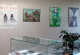 Leidinių ir dokumentų parodos "Algimantą Masiulį prisimenant..." plakatai ir stendas