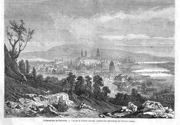 Kauno miesto vaizdas. Dail. E. Roevens. Raižinys. Apie 1812 m. Kopijavo Auguste Victor Deroy