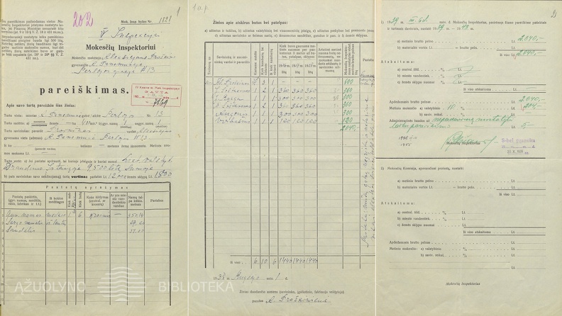 Pranesimas mokesciu inspekcijai_1939.jpg